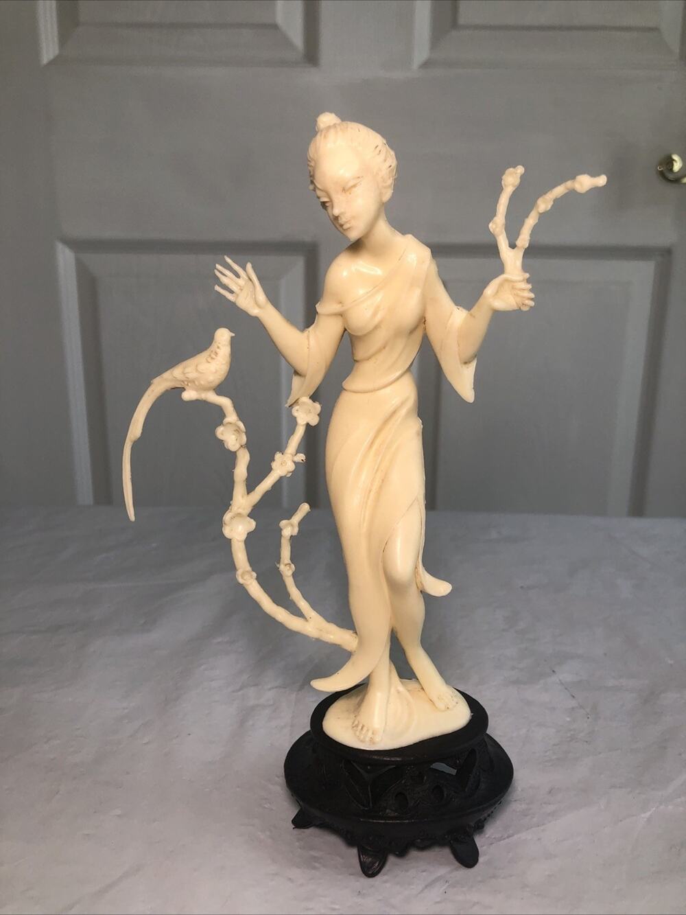 Vtg Oriental Celluloid Plastic female figurine Asian Chinoiserie Chinese Hanfu